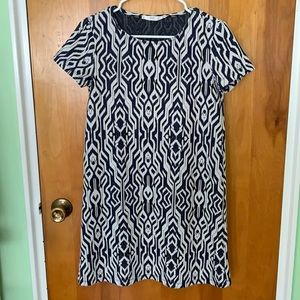 Mango Blue, Black, and White Shirt Dress